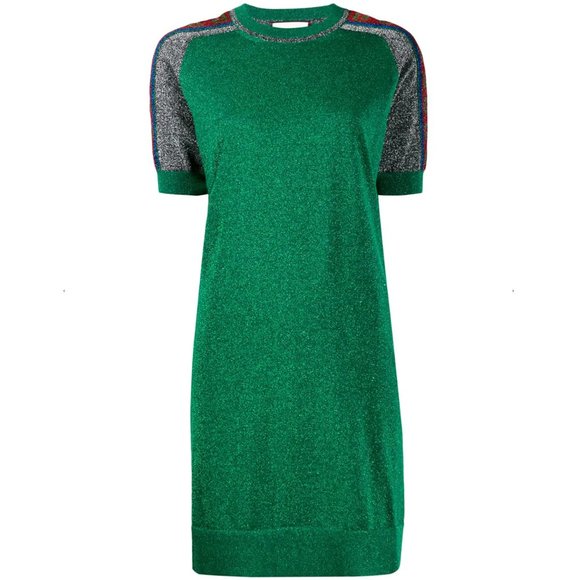 Gucci Metallic T-shirt Dress in Green NEW WITH TAGS - Picture 3 of 13